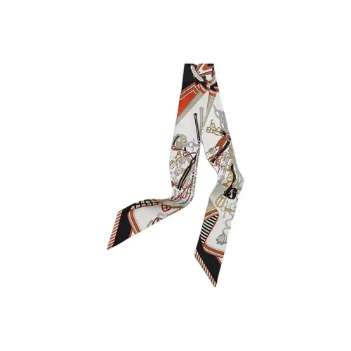 HERMES Тутовый шелк Шарфы Женские Белый Черный