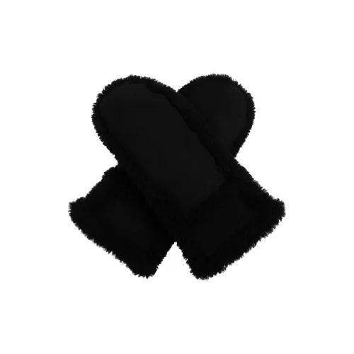 Yves Salomon Овечья кожа Вязаные перчатки Женские Черные