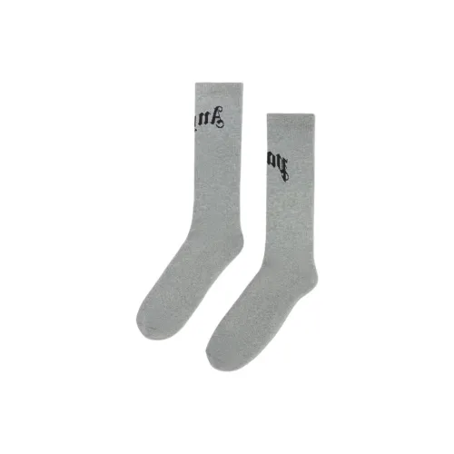 PALM ANGELS 1 Pack Gray Men's Mid Calf Socks PALM ANGELS 1 упаковка серые мужские носки до икры средней длины