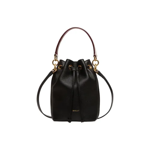 BALLY Корова Кожа Ведрообразная Сумка Сумка Сумка через плечо Сумка через плечо Мини Женская Черная