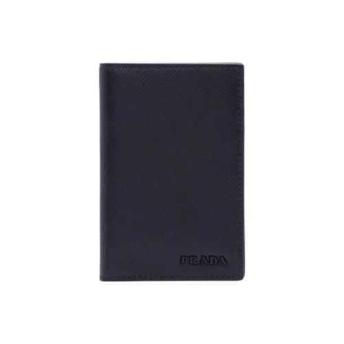 PRADA Мужской кожаный держатель для карт черный