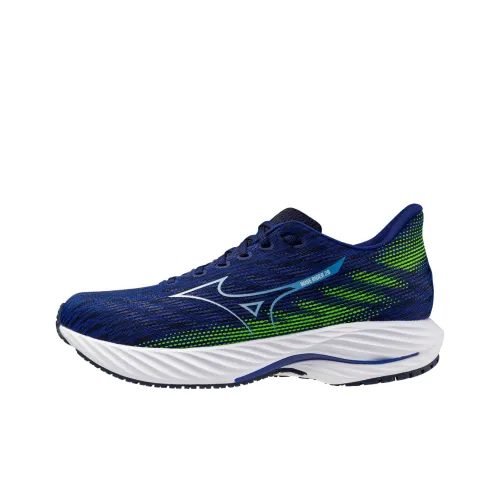 Mizuno Wave Rider 28 Устойчивые к истиранию Низкие Кроссовки для бега Мужские Синие