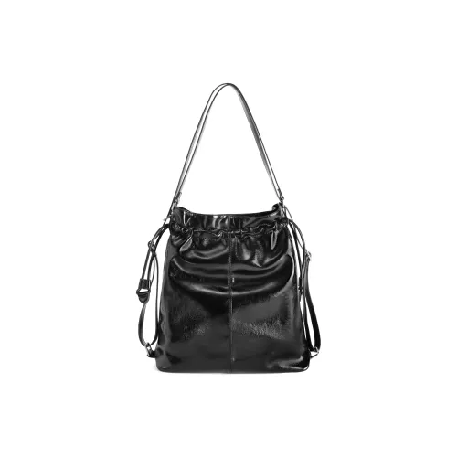 BELLE Искусственная кожа ведрообразная сумка плечевая сумка большая женская черная