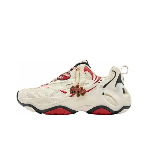 QIAODAN Get Rich Every Day Slip-resistant Abrasion-resistant Low Top Casual Men's Beige Red QIAODAN Get Rich Every Day Противоскользящий Устойчивый к истиранию Низкий Топ Повседневный Мужской Бежевый Красный