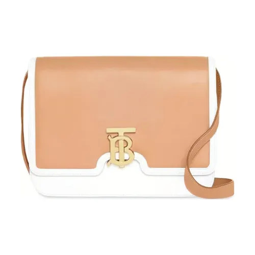 Burberry Телячья кожа Сумка через плечо Женская Мел Белый Светлый Верблюжий