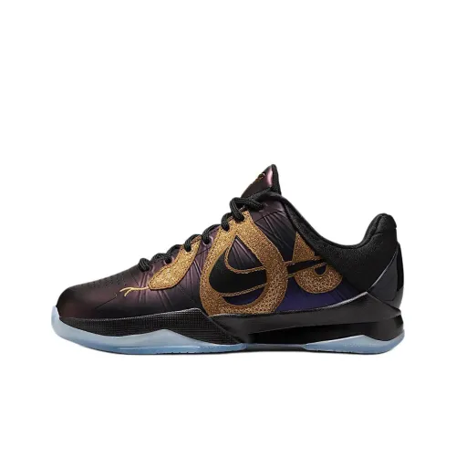 Nike Kobe 5 Детские баскетбольные кроссовки Высокий топ Баклажаново-фиолетовый/Черный Металл Золотой Унисекс