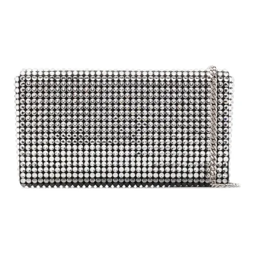 AMINA MUADDI Кристальный акцентированный сатин клатч на одно плечо через плечо женский серый белый