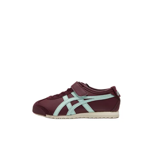 Onitsuka Tiger MEXICO 66 Slip-on Устойчивый к истиранию Низкий Топ KIDS Lifestyle Shoes Темно-красный Синий Детский