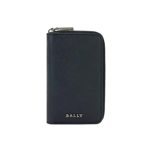 BALLY Кожа Клатч Держатель для карт с Key Pouch Мужской Черный