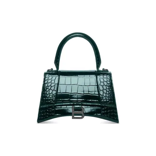 Balenciaga Крокодил Тисненый Телячья кожа Сумка Прямоугольная Сумка через плечо Сумка Маленькая Женская Темно-зеленая