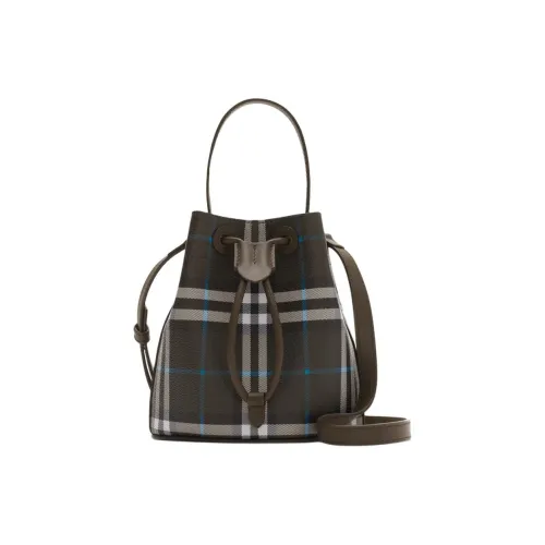 Burberry Эластан Ведрообразная Сумка Сумка через плечо Мини Унисекс Темно-коричневый