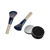 N09-Мини Щетка для Тени (Деревянная Ручка) 10 см + Чехол для Щетки