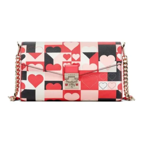 MCM Millie Visetos Кожа Сумка через плечо Средняя Женская Красная