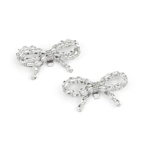 7or9 SNEAKER Аксессуары Стразы Украшение Ручной Бант Пуговица Передняя часть Серебряный Унисекс