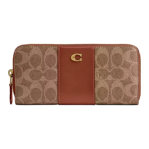 COACH Essential Покрытый холст Кошелек Маленький Унисекс Коричневый