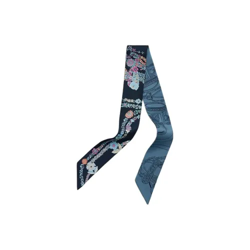 HERMES Шарфы из шелка Тутовый женские морской синий