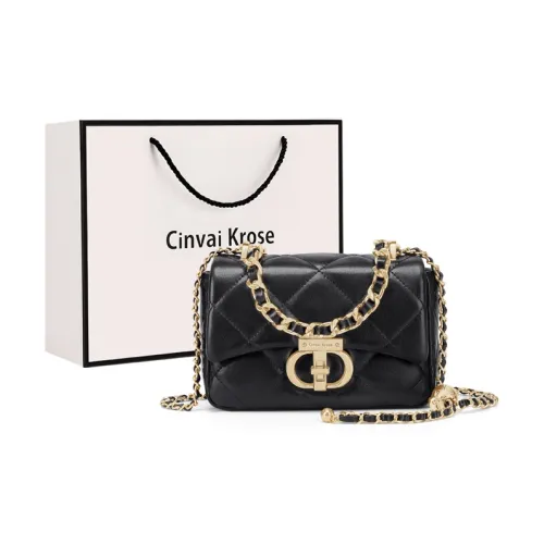 CinvaiKrose Сумка через плечо из коровьей кожи с синтетической кожей маленькая женская черная кремово-белая