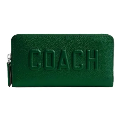 COACH Аккордеонный кошелек из коровьей кожи маленький мужской зеленый