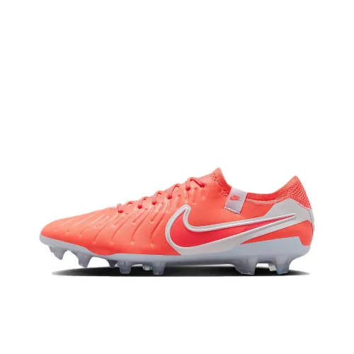 Nike Tiempo Legend 10 FG Твердый грунт Противоскользящие Устойчивые к истиранию Футбольные бутсы Мужские Красные