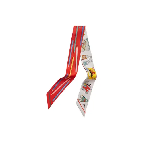 HERMES Шарфы из шелка Тутовый женские красный зеленый