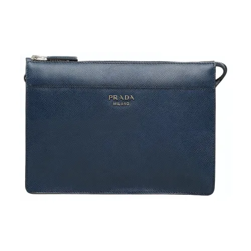 PRADA Saffiano кожа клатч мужской синий