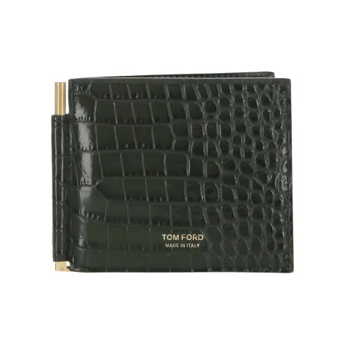 TF Телячья кожа Кошелек Мужской Оливково-зеленый