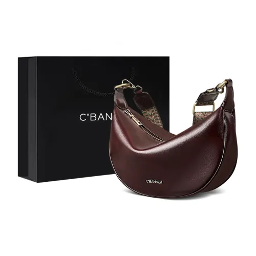 C°BANNER Сумка через плечо из коровьей кожи среднего размера женская коричневый винный кофейный