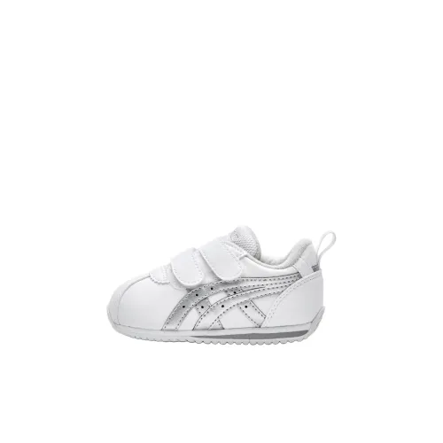 ASICS Suku Anti KICK устойчивый к истиранию и дышащий низкий топ обувь для малышей белый серебряный для младенцев и малышей