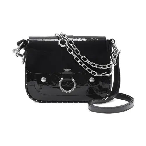 Zadig Voltaire Блестящая кожа сумка через плечо женская черная