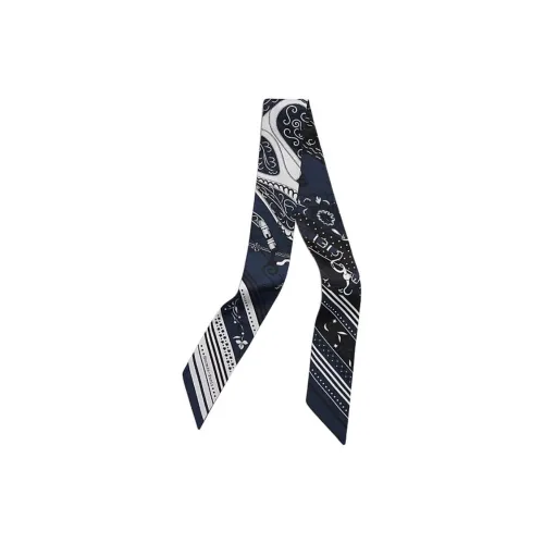 HERMES Шарфы из шелка Тутовый женские морской синий