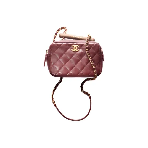CHANEL Lambskin Wenge Wood Bowling Bag Shoulder Bag Mini Women's Burgundy CHANEL Lambskin Wenge Wood Сумка для боулинга Сумка через плечо Мини Женский Бордовый