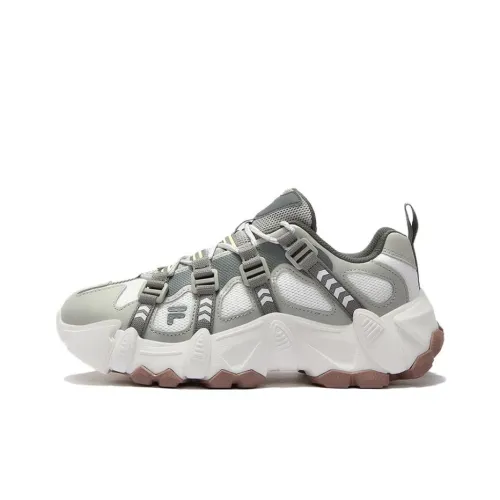 FILA FUSION EXOCET Mountains Shoes Устойчивые к истиранию Низкий Топ Тяжелая подошва Женские Снежные Мягкие Willow Шелк Серый