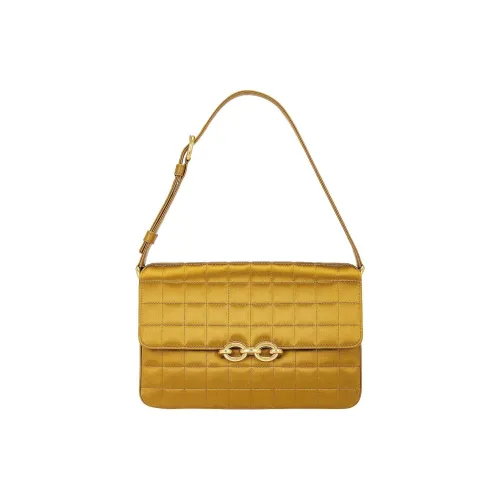 SAINT LAURENT LE MAILLON Лоскутное шитье Satin Плечевая сумка Женская Желтая