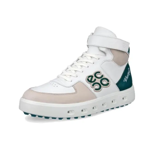 Ecco Street 720 Series Высокие Мужские Гольф Кеды Белые Зеленые