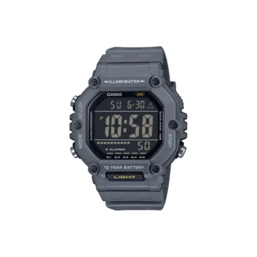 CASIO DIGITAL Collection Блок Свет Кварцевый механизм Смольный ремешок Часы Унисекс Черный циферблат