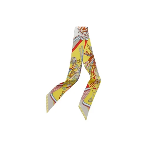 HERMES Шелковая лента Шарфы из шелка Tutowy Женские Желтые