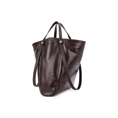 VENOF Корова Кожа Ведрообразная Сумка Средний Женский Растительное Дубление Кофе Растительное Дубление Черный