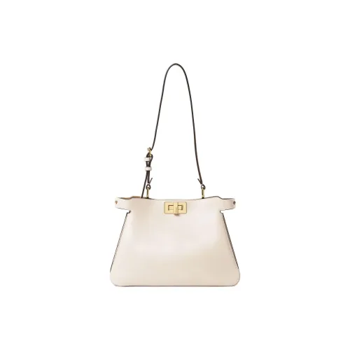 FENDI Peekaboo Сумка через плечо из коровьей кожи маленькая сумка на плечо экрю женский