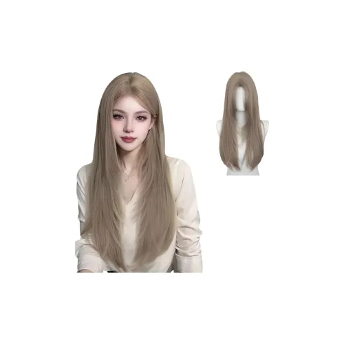 UMIFFA Осветляющий Девушка Группа Волосы COLORS Повседневная Перука Женская Full Голова COVER Молочно-чайный Бежевый Золото Натуральный Бесшовный