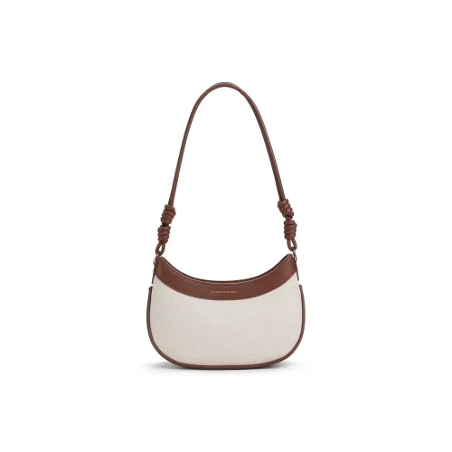 CHARLES KEITH ПУ (полиуретан) Текстильная смесь Сумка на одно плечо Сумка через плечо Седельная сумка Маленькая женская Шоколад