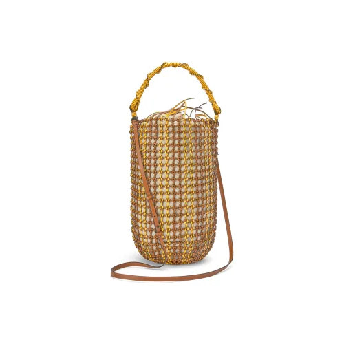 LOEWE Bucket Series Кожа Сумка Женская Коричневый Желтый