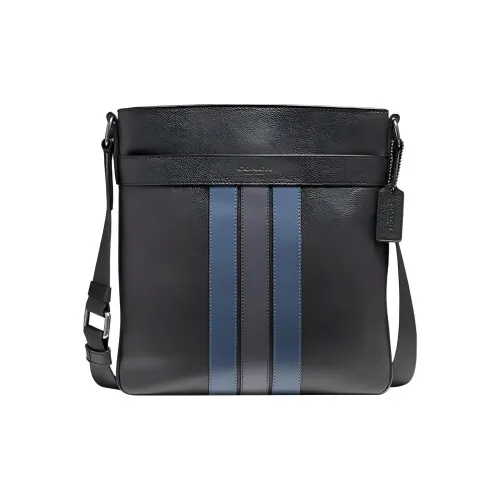 COACH Гладкая Телячья Кожа Доска Сумка через плечо Большая Мужская Черная