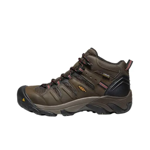 KEEN Lansing Mid Противоскользящий Устойчивый к истиранию MID Топ Повседневная обувь Мужская Коричневый