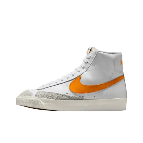 nike Blazer Mid Slip Resistant Abrasion Resistant MID Топ Скейтборд Кроссовки Унисекс Белый Оранжевый