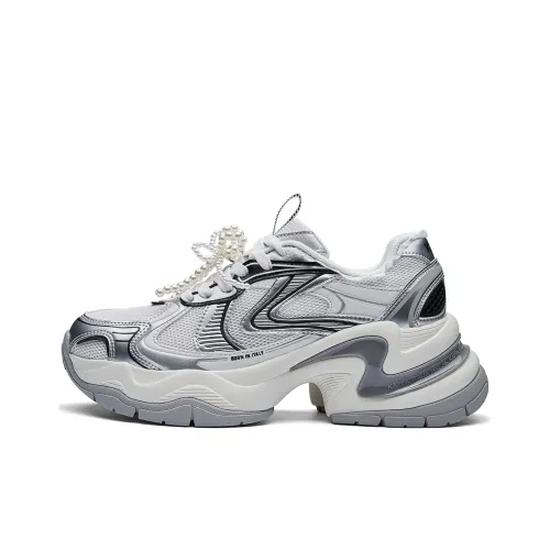 KAPPA массивные кроссовки Low Top Classic Белый/Серебряный Женские