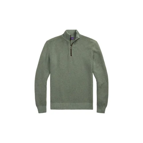 Ralph Lauren Purple Label SS25 Кашемир Свитер Мужской Темно-зеленый