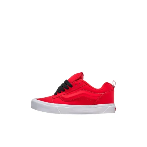 Vans Knu Skool Детские Скейтбординги Низкие Топы Красный/Черный Цвет Kids
