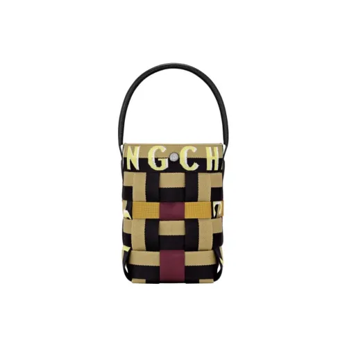 LONGCHAMP RE Play Полиамид Ведрообразная Сумка Экстра Маленькая Женская Имбирно-Желтая и Черная