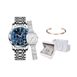 Silver Blue + Silver Diamond White Dial  
Серебряный Синий + Серебряный Ромб Белый Циферблат