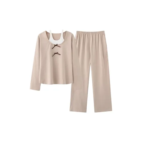 Lanza Pajama Комплект Женский Миндально-Желтый